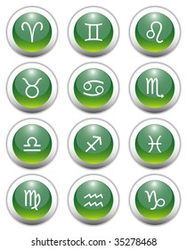 Glossy Zodiac Sign Buttons