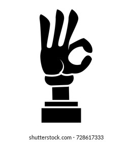 Glova hand ok symbol cartoon