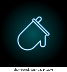 a glove for a barbecue neon icon. Elements of Camping set. Simple icon for websites, web design, mobile app, info graphics