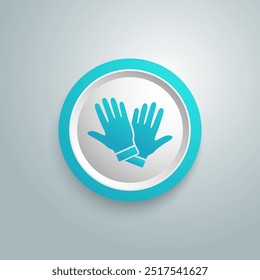 Glove Blue Icon Symbol. Premium Quality Isolated Mitten Element In Trendy Style. Vector