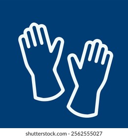 Glove Blue and White Vector. Icon. Symbol