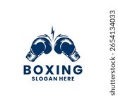 Glove Boxing logo design vector template. Boxing club logo. Fight logo icon