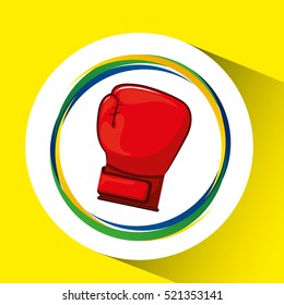 glove boxing olympic games brazilian flag colors vector illustration eps 10