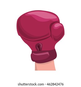 glove boxing sport game pink icon. Isolated and flat illustration. Vector graphic