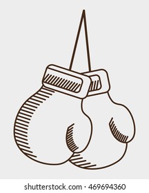 glove boxing sport training icon. black white and flat design. Vector illustration