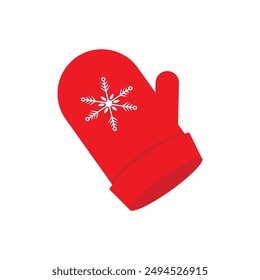 Glove Christmas element icon vector flat design