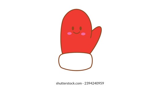 glove christmas winter flat vector icon