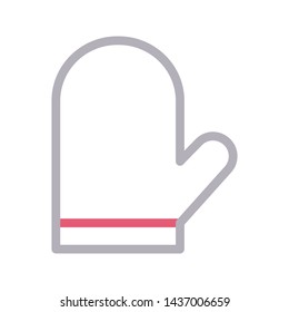 glove color line vector icon