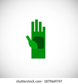 Glove colored icon on white background 