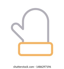 glove colour line vector icon