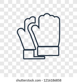 Glove concept vector linear icon isolated on transparent background, Glove concept transparency concept in outline style