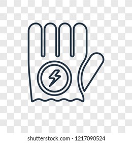 Glove concept vector linear icon isolated on transparent background, Glove concept transparency concept in outline style