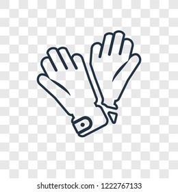 Glove for concept vector linear icon isolated on transparent background, Glove for concept transparency concept in outline style