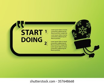 Glove Design and text box,vector