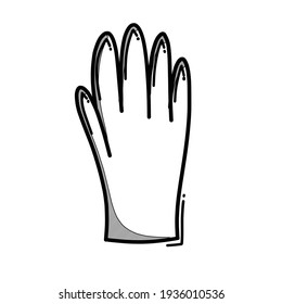 Glove doodle Vektorsymbol. Zeichnen Skizze Illustration handgezeichnet Linie.