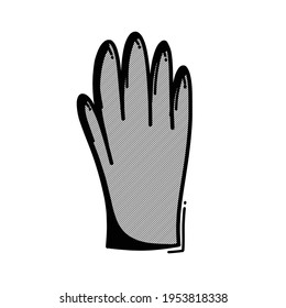 Icono vectorial del doodle guante. Línea dibujada a mano en la ilustración del esbozo de dibujo.