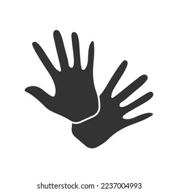 Glove filled universal icon ui ux element sign.