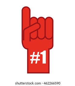 glove first number one vector illustration design