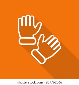glove flat icon with long shadow.