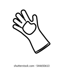 glove gardening tool icon vector illustration graphic design