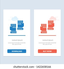 Glove, Gloves, Goalkeeper, Sport  Blue and Red Download and Buy Now web Widget Card Template