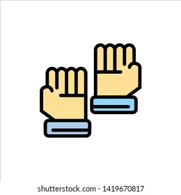 Glove, Gloves, Goalkeeper, Sport  Flat Color Icon. Vector icon banner Template