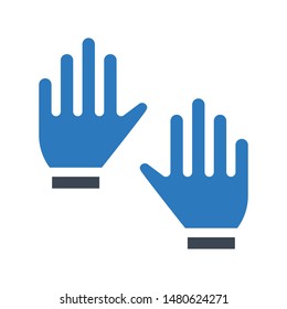 glove glyph colour vector icon