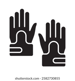 Glove glyph icon. use for modern concept, print, UI, UX kit, web and app development. Vector EPS 10, related to industrial, business, finance, investment.