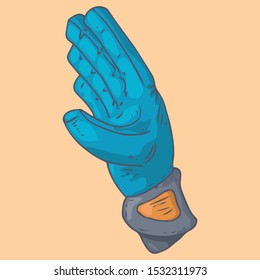 Glove goalkeeper icon. Vector illustration glove goalkeeper. Hand drawn goalkeeper glove for playing soccer.