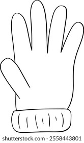 glove graphic line illustration. symbol vector hand drawn illustration of clothes for hands for winter
