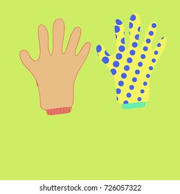 Glove halftone pattern. Hand drawn.