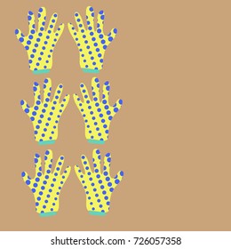 Glove halftone pattern. Hand drawn.