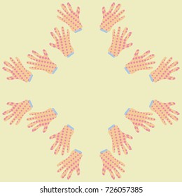 Glove halftone pattern. Hand drawn.