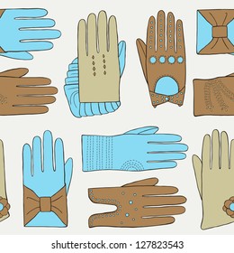 glove  hand drawn seamless