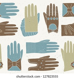 glove  hand drawn seamless