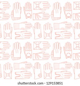 glove hand drawn seamless pattern