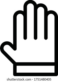 glove hand icon vector illustration flat