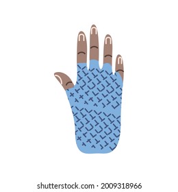 glove hand in wool isolated