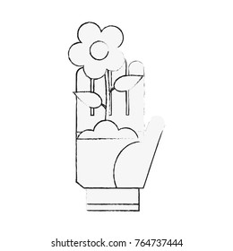 Glove holding flower