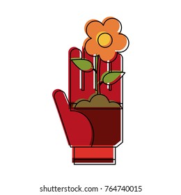 Glove holding flower