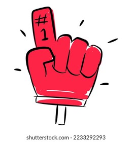 glove icon #1. the concept of sports, fans, soccer, supporters, etc. hand drawn vector illustration.