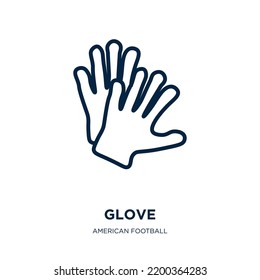 glove icon from american football collection. Thin linear glove, protection, hand outline icon isolated on white background. Line vector glove sign, symbol for web and mobile