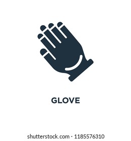 Glove icon. Black filled vector illustration. Glove symbol on white background. Can be used in web and mobile.
