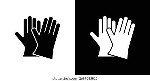 Glove icon. The black silhouette vector