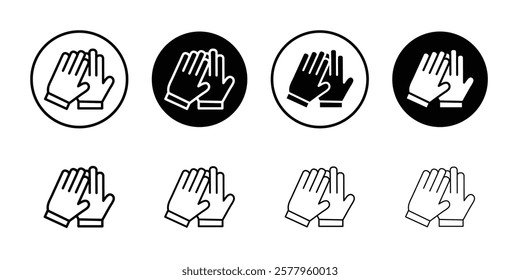 Glove icon black and white vector sign