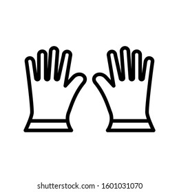 Glove icon design template, outlined style, editable stroke