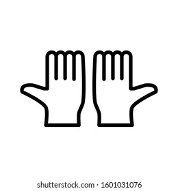 Glove icon design template, outlined style, editable stroke