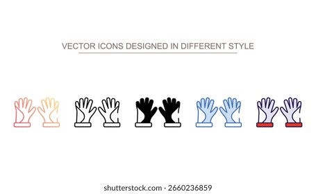 Diseño de icono de guante con fondo blanco