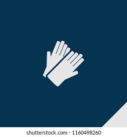Glove icon. emblem isolated on dark blue background. glove icon in filled style for graphic and web design, logo, ui/ux design