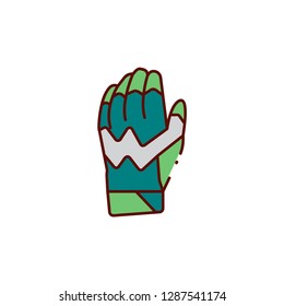 glove icon flat  color